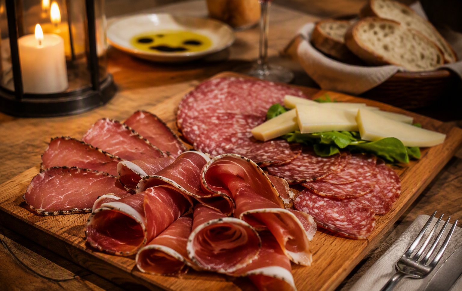 Tagliere di affettati della Val d'Orcia
